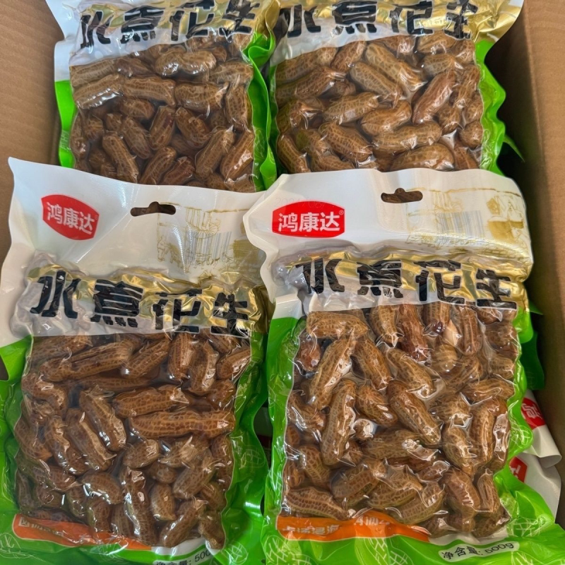 【鸿康达】花生卤味卤汁即食五香水煮花生带壳批发烧烤零食下酒菜