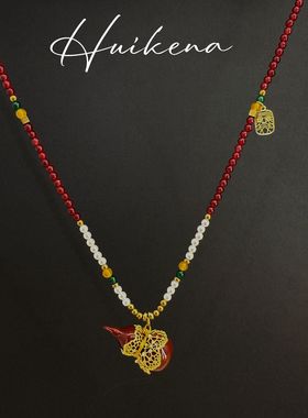 HUIKENA【蕾丝葫芦】原创秋冬彩色珐琅珍珠蕾丝葫芦NA151