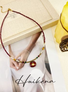 HUIKENA【福小胖】复古时尚精致手工红色滴釉福袋NA152