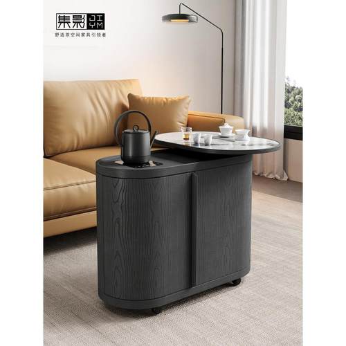 实木茶几可移动大理石茶台边几家用旋转阳台茶桌2025新款高端茶几