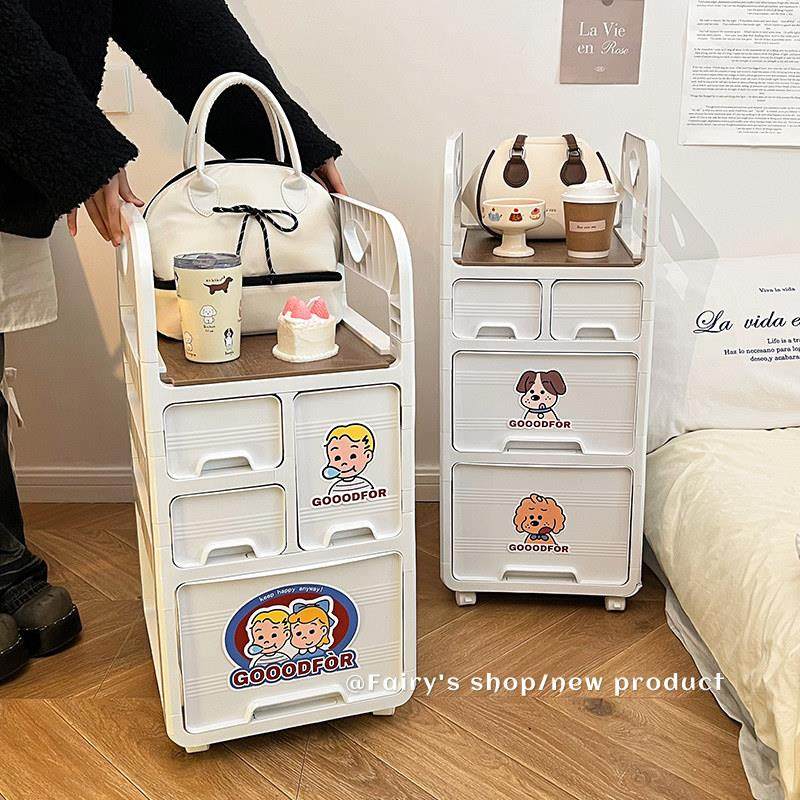 书包置物架抽屉多层卧室床头收纳柜子学生宿舍出租房可移动小推车