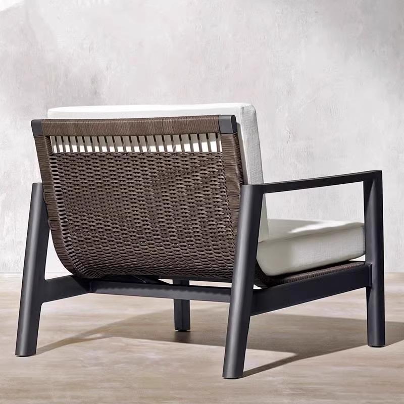 户外沙发铝合金藤编家俱庭院花园防雨晒别墅露天阳台休闲柚木座椅