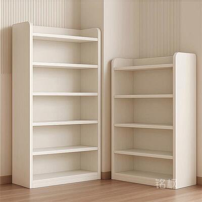 实木书架落地置物架一体靠墙收纳储物柜子学生书桌旁家用书柜MF15