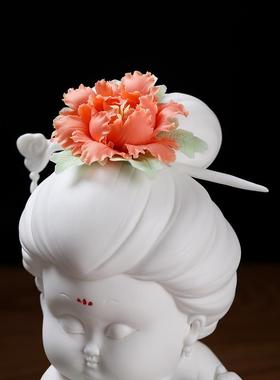 唯美唐朝仕女摆件新中式古风客厅电视柜酒柜博古架家居装饰艺术品