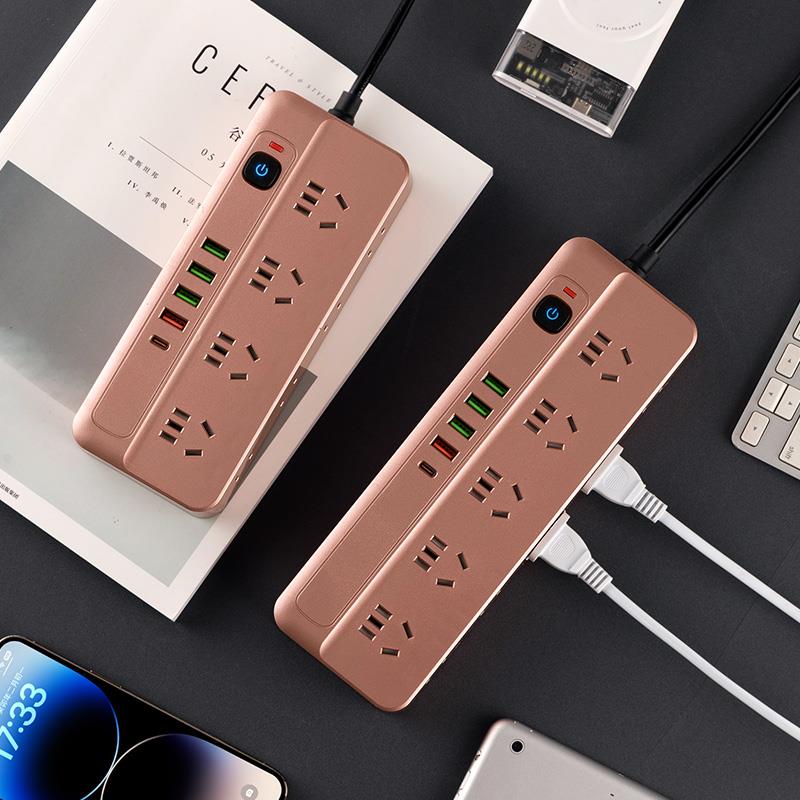 家用插座插排多插位转换器带USB防过载宿舍分控延长线延长线长线