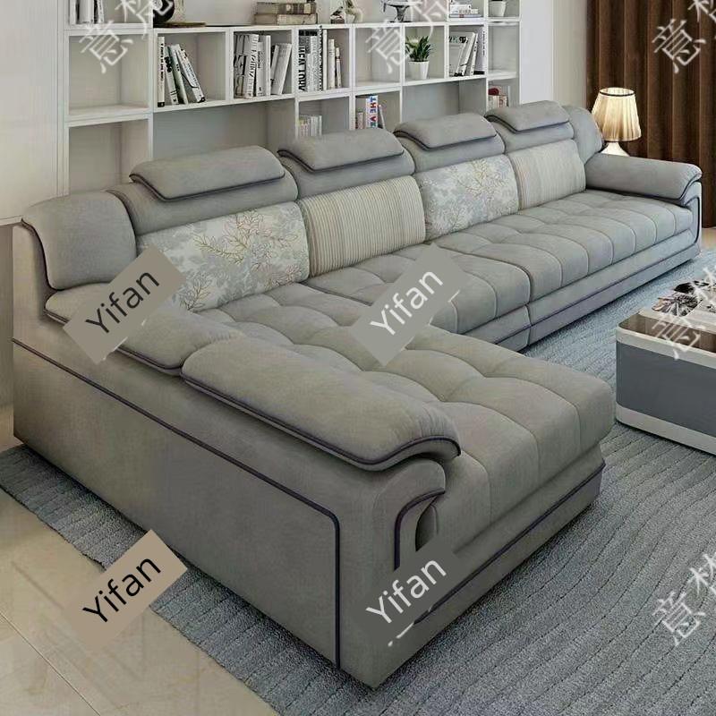 2025新款布艺沙发组合简约现代可拆洗乳胶科技布沙发贵妃防猫抓布