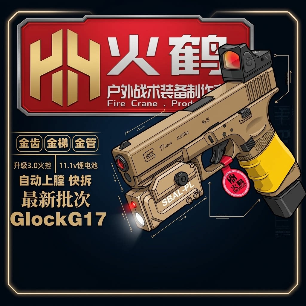 火鹤g17回膛发射器glock格洛克成人合金全电手玩具枪cs生日礼物14