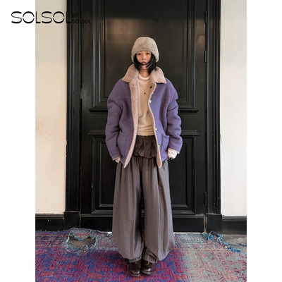 YCH休闲褶饰纯色气球裤