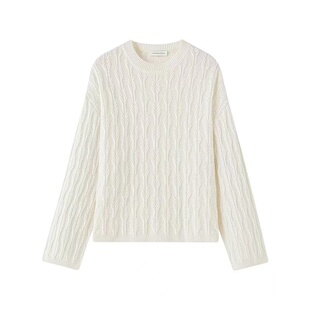 SOLSOL  VIKTORIACHAN 假日胶囊系列 麦穗绞花圆领套头针织毛衣