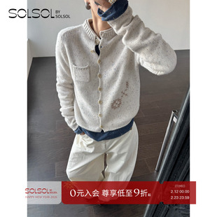 SWAYING/KINT 设计师 26早春新品 羊绒立领手工绣花开衫 SOLSOL