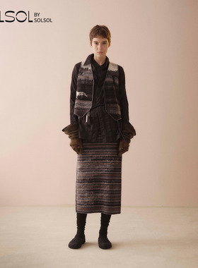 SWAYING/KINT 设计师品牌 26早春新品 段染条纹半裙 SOLSOL