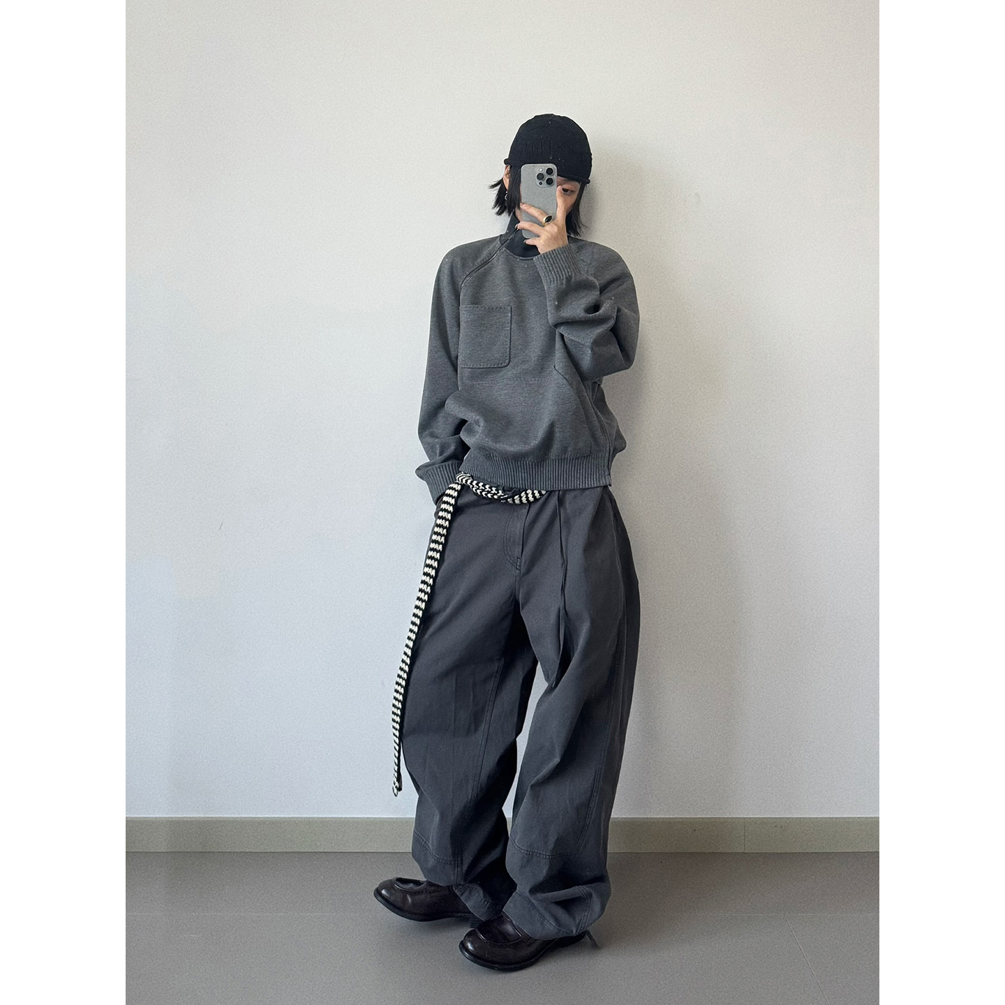 LOWCLASSIC早秋水洗棉休闲裤女