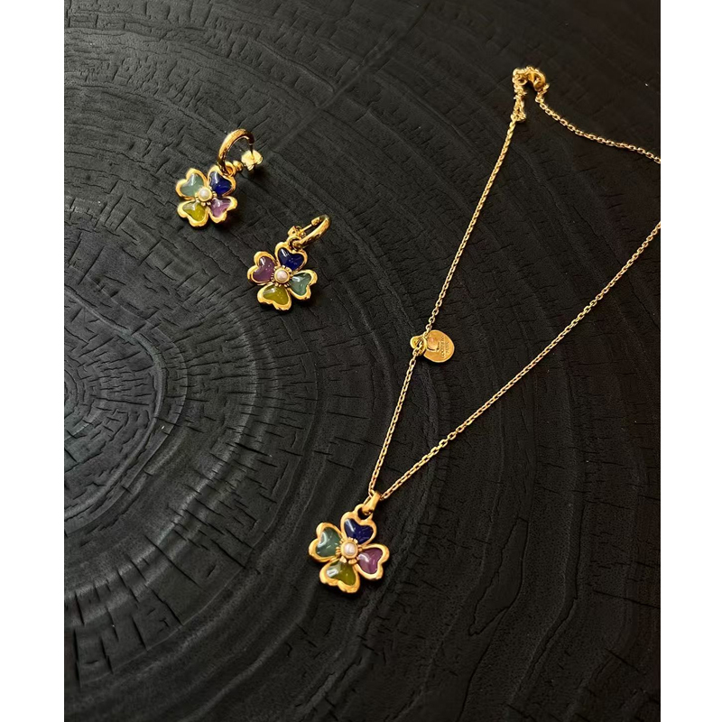 GOOSSENS彩色宝石花朵项链/耳环