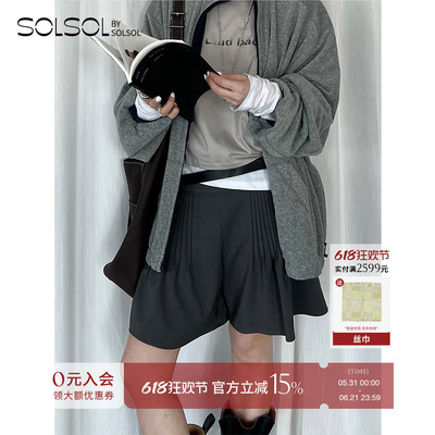 LOW CALSSIC   设计师品牌 25春夏新款 打褶经典短裤  SOLSOL