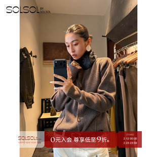 VIKTORIACHAN 25秋冬新品排扣修身针织开衫（含毛领）/半裙SOLSOL