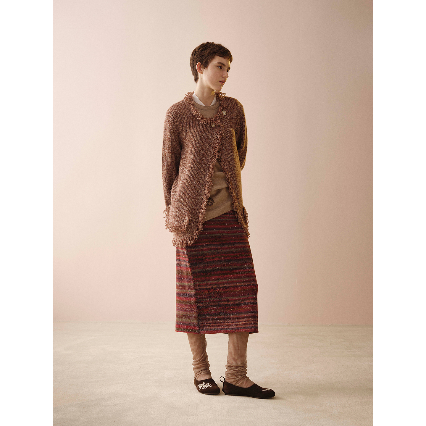 SWAYING/KINT羊绒流苏夹克外套