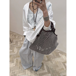 JACQUES WEI 设计师品牌  25春夏新款 蕾丝v领拼接衬衫   SOLSOL