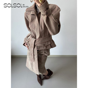 WAAG 半裙 设计师品牌 坑条灯芯绒工装 SOLSOL 25秋冬新品 OUDE