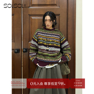 SWAYING/KINT 设计师品牌 25秋冬新品 粗支虚线提花大毛衣 SOLSOL