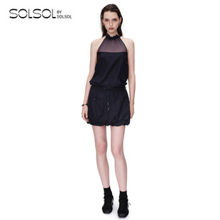 纯色休闲花苞抽褶短裙 OUDE 26早春新品 设计师品牌 SOLSOL WAAG