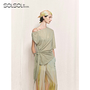 AUTI SEMINARIO 设计师品牌 26春夏新品 斜肩烫金针织上衣 SOLSOL