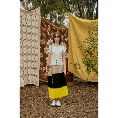 SHORT SENTENCE 设计师 25早秋 彩色扣饰修身弹力罗纹开衫 SOLSOL