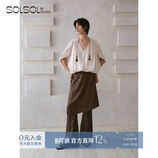 休闲纯色优雅裙裤 设计师品牌26春夏新款 SOLSOL买手店 SENSE