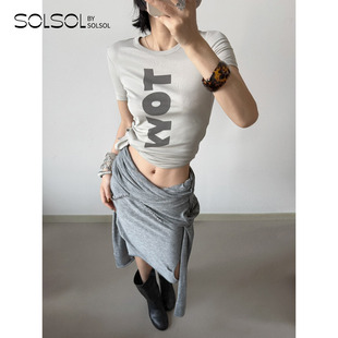 TOYY侧开衩T恤 OPEN 26早春新品 设计师品牌 SOLSOL