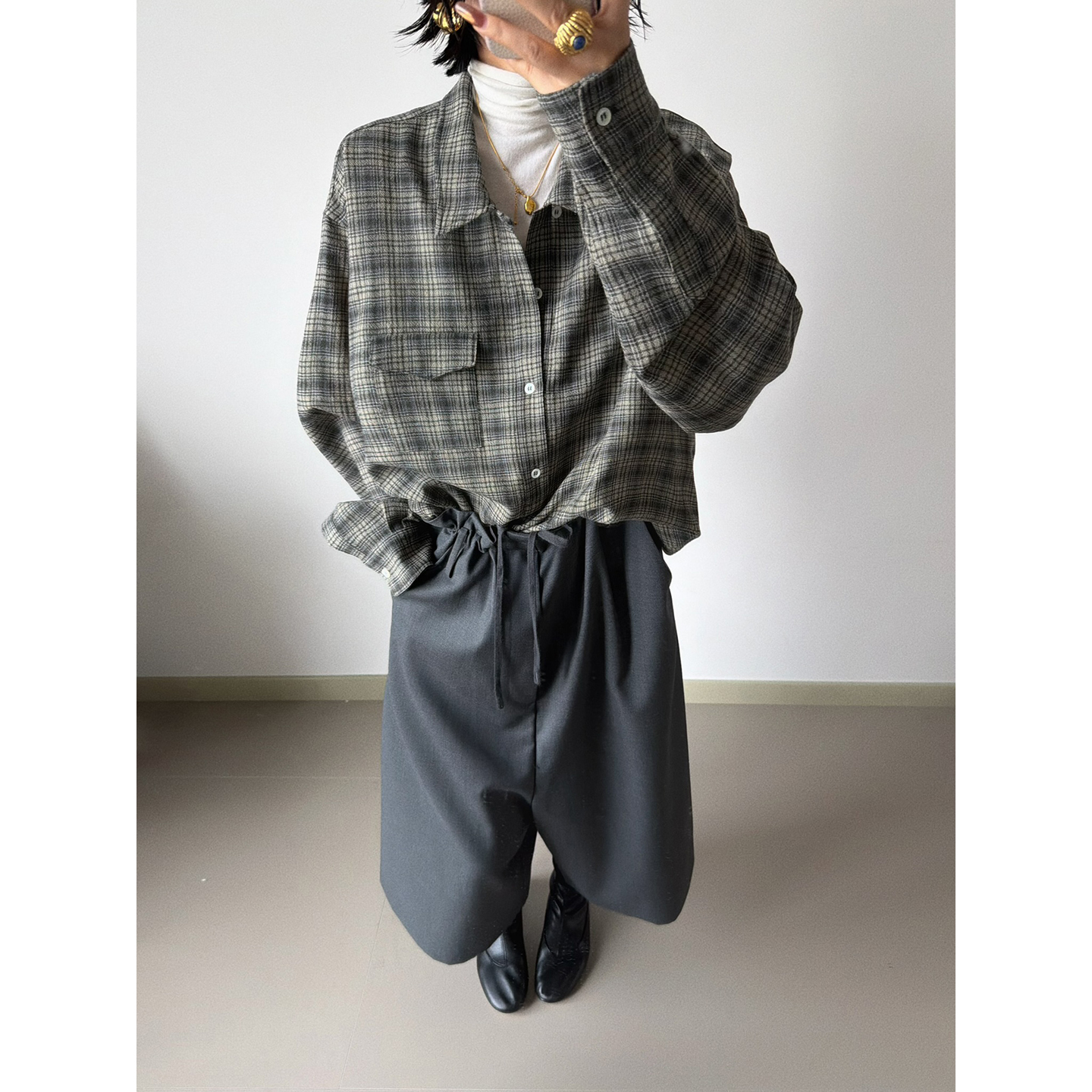 MAGLIANO休闲羊毛格纹衬衫上衣