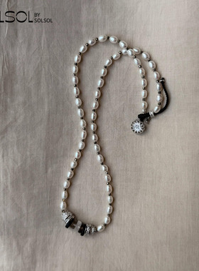 EPISSAGE 26新品黑尖晶石Pérola Series Necklace珍珠项链SOLSOL