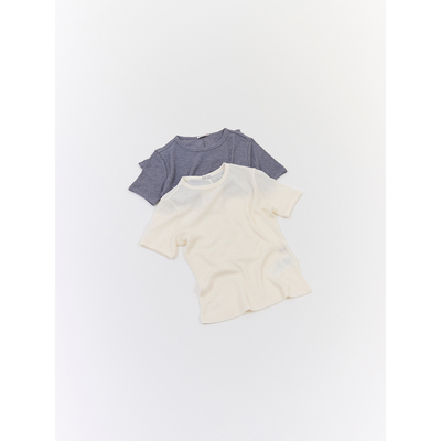 RECTO羊毛混纺合身T恤上衣