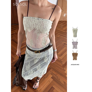JACQUES WEI设计师品牌 25春夏新款 蕾丝透感吊带  SOLSOL