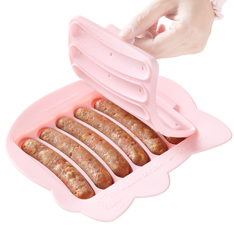 Chefmade学厨KITTY硅胶香肠模具宝宝辅食火腿肠模蒸米糕肉肠工具