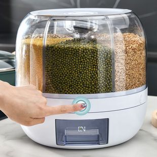 五谷杂粮米桶家用分格可旋转密封防虫防潮多功能储米面箱大米收纳
