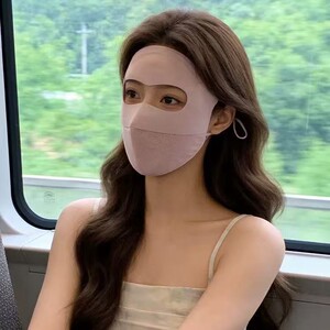 全脸防晒面罩女防紫外线夏季无痕一体遮阳口罩网孔透气冰丝脸基尼