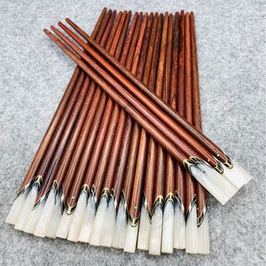 牛角筷子越南天然老椰木筷子贝壳镶嵌家用新款防滑霉精品耐高温盘