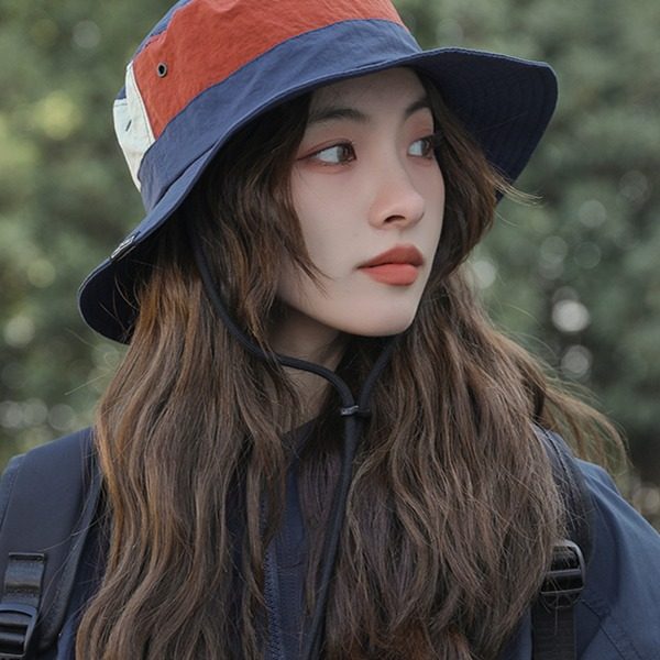 2024户外防晒渔夫帽女韩版透气夏季薄款速干登山帽骑车遮阳帽青年