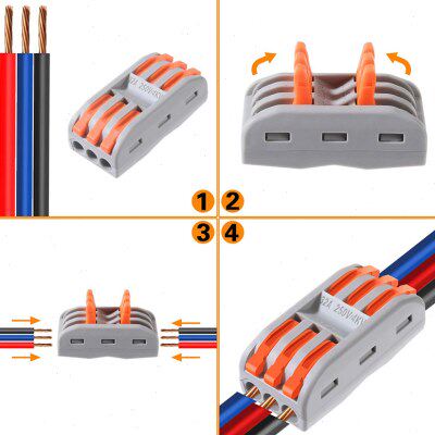 上新spl-2二位多功能筒灯电线连接器快速接线端子对接头二进二出
