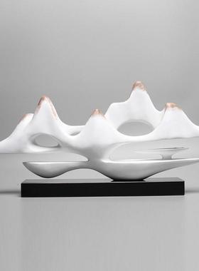 新中式创意假山禅意摆件家居客厅现代电视柜入户玄关办公桌装饰品