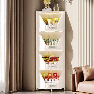 家用卧室墙角收纳柜拐角置物架角落创意三角柜弧形夹缝多功能架子