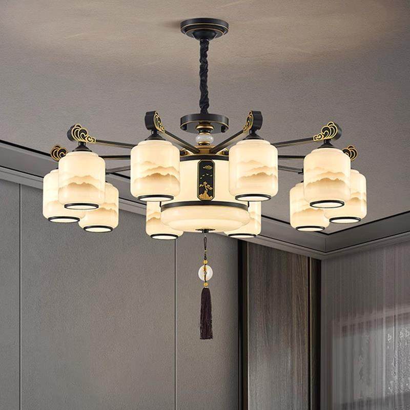 新中式客厅吊灯禅意山水2025新款卧室吊灯吸顶灯简约饭厅包厢吊灯