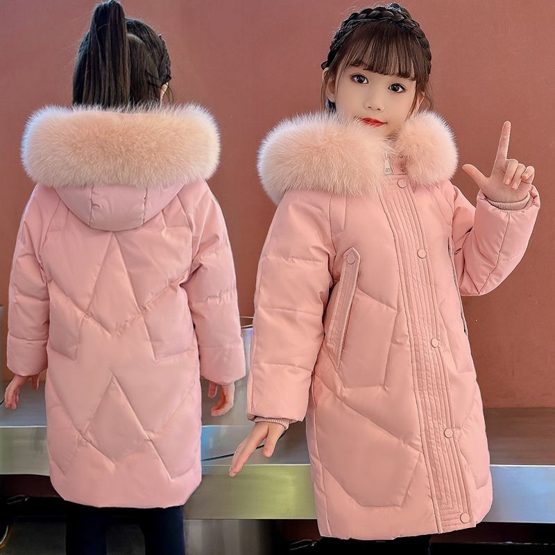 儿童羽绒服女童中长款宝宝洋气中大童加厚童装冬季外套韩版保暖