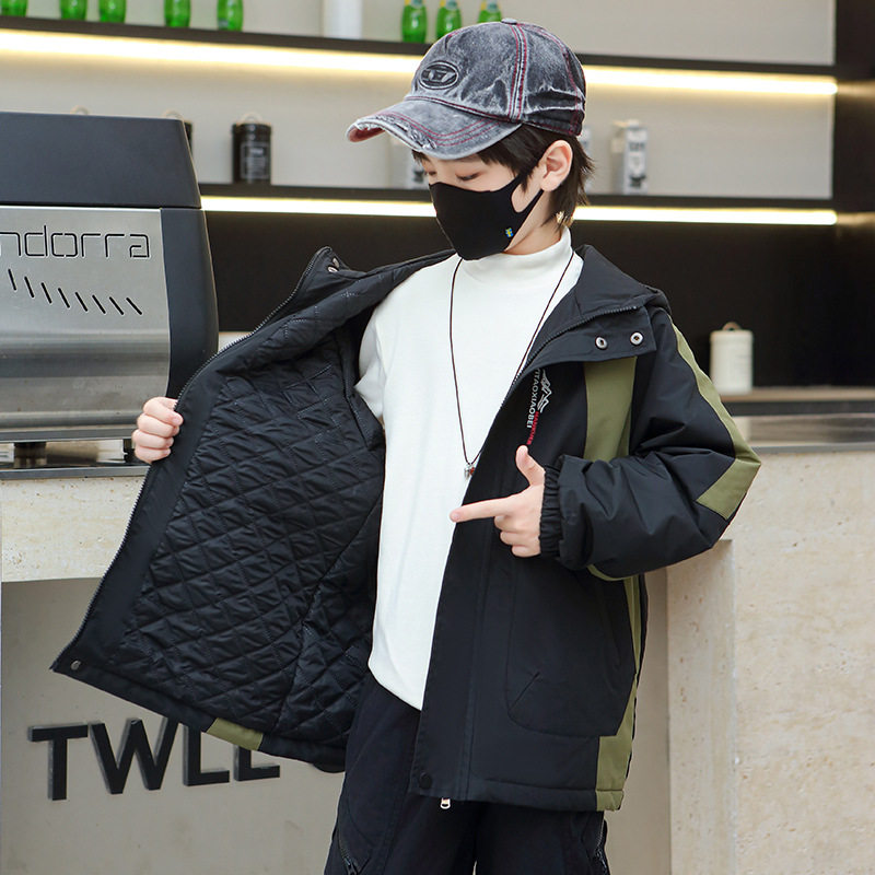 男童夹棉外套春秋款2024新款男孩冬季棉服加厚冲锋衣中大儿童棉袄,男装,棉衣,淘宝优惠券,粉丝福利购,淘宝优惠卷