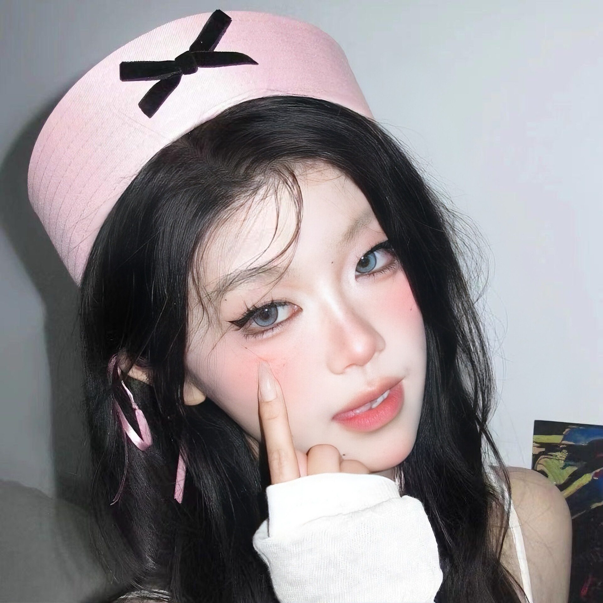 粉色水手帽海军帽子少女护士帽cos直播帽万圣节服装cos服饰女穿