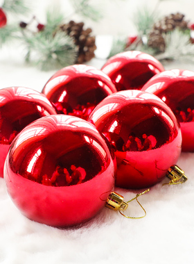 快速发货12-50jcm装饰彩球圣诞装饰品商场橱窗布置吊顶6-8cm红色