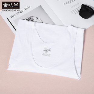 100%棉背心男士纯棉夏季薄款宽松汗布全棉透气中老年打底白色外穿