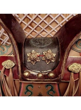蒙古仿真a马鞍子摆件吉祥红马鞍工艺品仿古鎏金红马鞍蒙古包装饰
