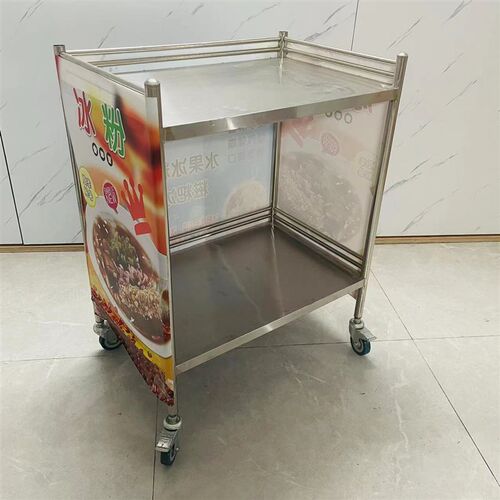 移动不锈钢超市促销台试吃台展示架便携小吃车摆地摊广.告地推桌