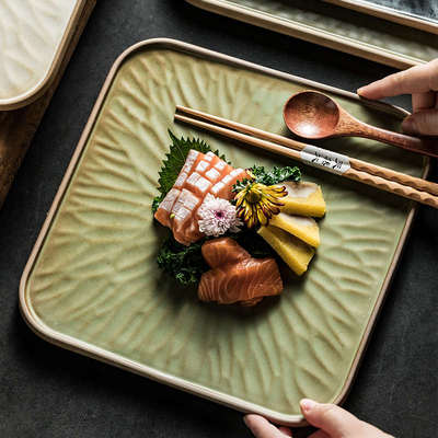 高级感特色牛排盘西餐盘陶瓷菜盘子商用款平盘寿司摆盘鱼盘饺子盘