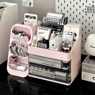 斜插式笔筒大容量桌面马克笔笔桶收纳盒学生儿童文具水彩笔收纳架